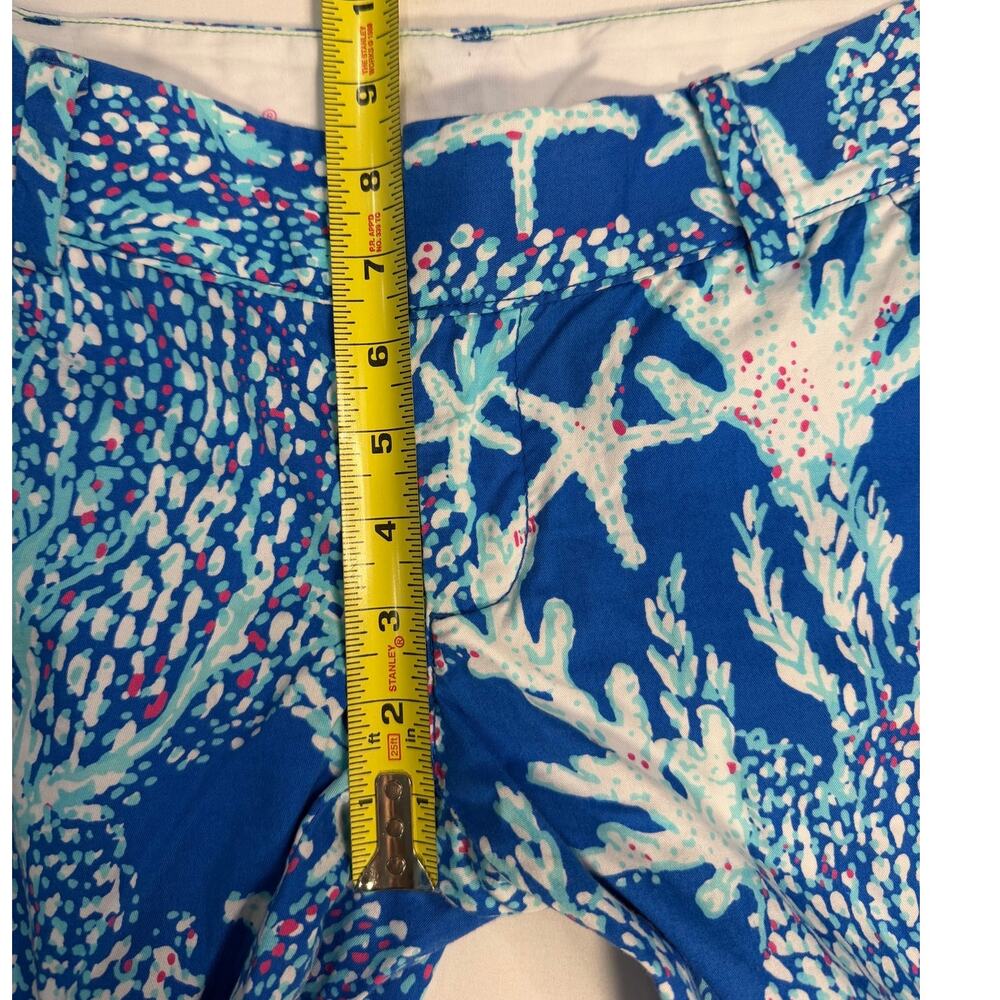 Lilly Pulitzer Chipper Shorts Size 4 Blue Coral Starfish Coastal Print Reef - Picture 11 of 13